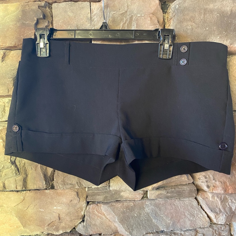 Vintage Black linen dress shorts